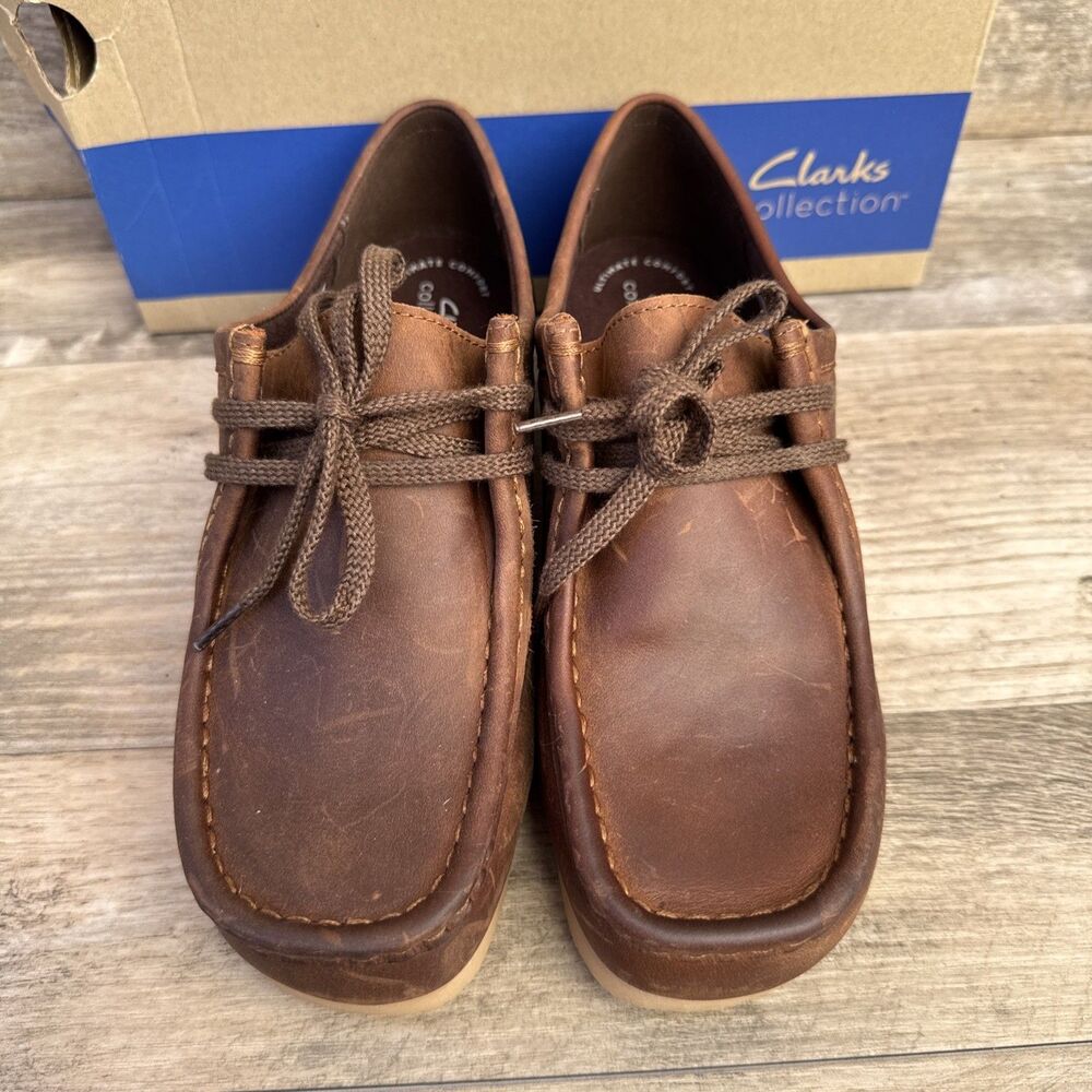 Clarks Padmora Women’s Moc Toe Shoes Brown Smooth Leather Size 8.5 New - Picture 3 of 16